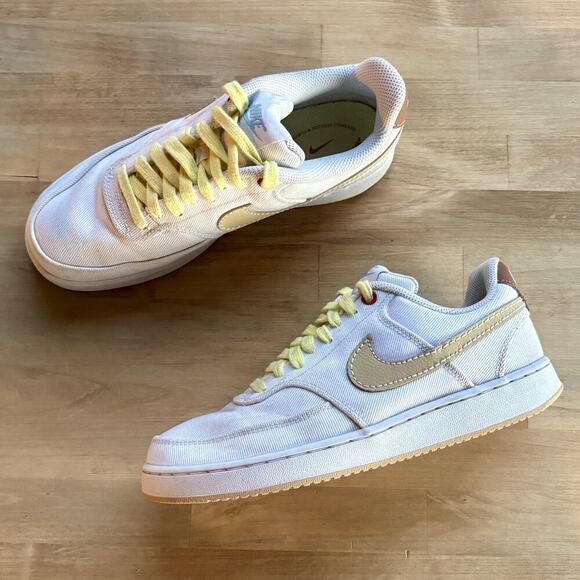 Nike Shoes - Nike Court Vision Low Canvas DV0736-100 White Sesame Size M7 W8.5